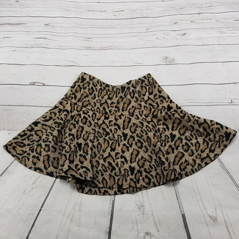Free People Skirt Size 2 Chenille Cheetah Print Animal Print Skirt